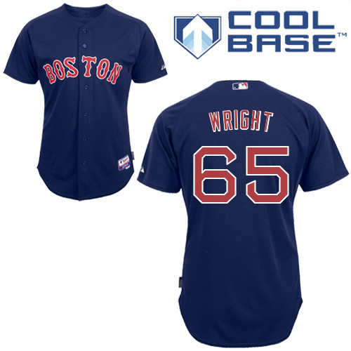 Steven Wright #65 Youth Baseball Jersey-Boston Red Sox Authentic Alternate Navy Cool Base MLB Jersey
